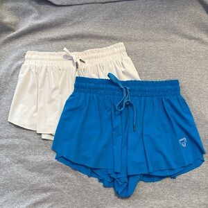 Women's Athletic Shorts in Blue and White